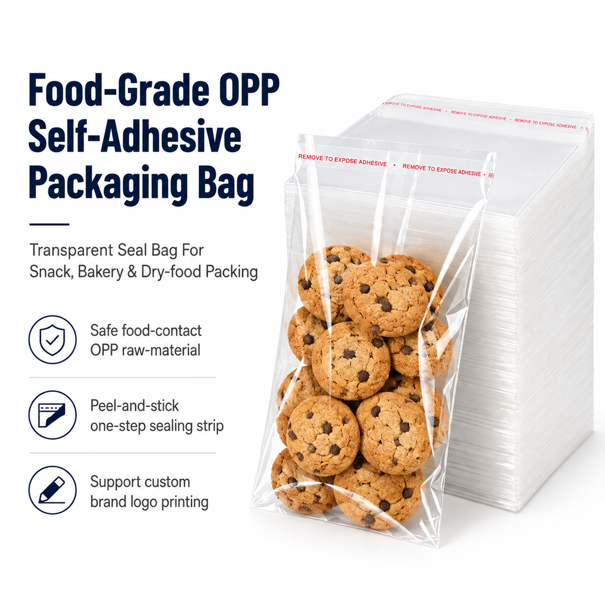 Clear Reusable Poly Bags for Bakery Cookies and Treats