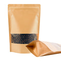 Packaging 100PCS Resealable Bags for Food Storage Kraft Paper Bags with Window Stand Up Treat Bag Reusable for Candy Cookie Heat Seal Paper Bags for Small Business(3.9" X 5.9")